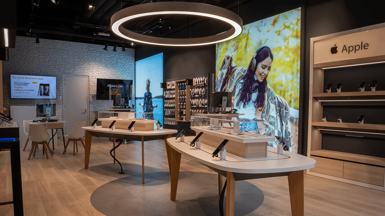 Orange Luxembourg retail store interior with device displays